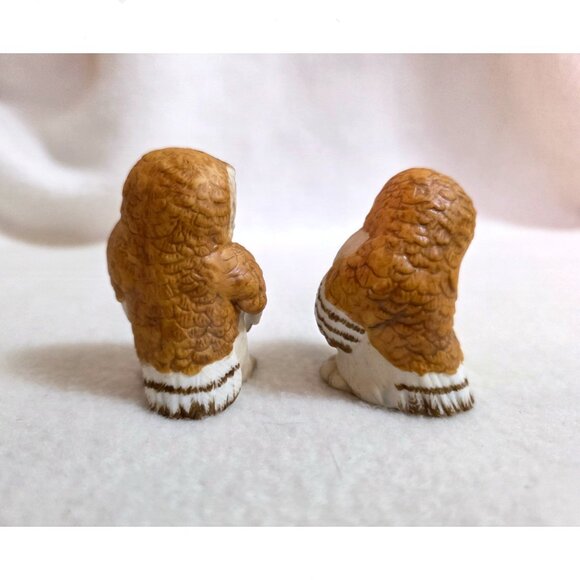 Vintage Franklin Mint Shy Barn Owl Salt & Pepper Shakers 1987 Noah's Ark Set - Picture 2 of 5